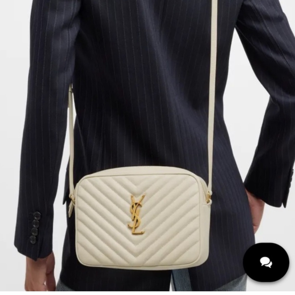 Yves Saint Laurent Cream Quilted Calfskin Matelasse Monogram Lou bag - like new!